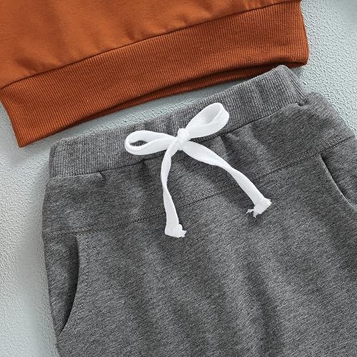 Miniatura 5 de Sasaerucure Conjunto de 2 piezas de sudadera de calabaza y pantalones de manga larga para bebés y niños pequeños para Halloween