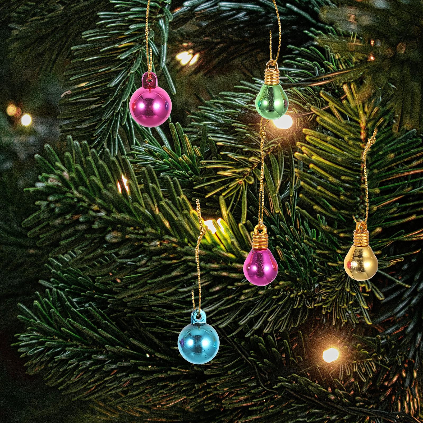 Beaupretty 400 Stück Kleiner Weihnachtskugeln mit Aufhängeschnur,