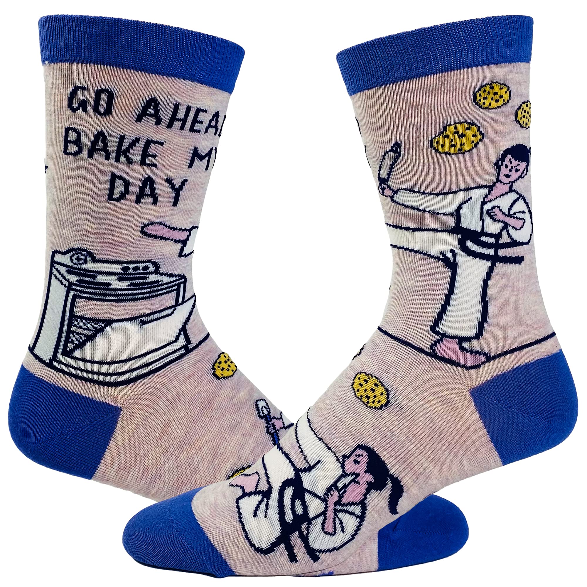 Crazy Dog T-ShirtsWomen's Go Ahead Bake My Day Socks Funny Karate Baking Cookies Kitchen Novelty Footwear