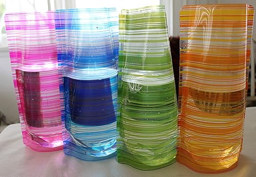 Florero plegable de plástico de 4 piezas, juego multicolor!