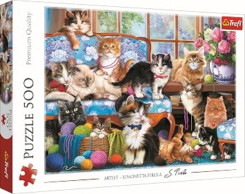 Trefl Puzzle 500 Pièces Famille de Chats - Illustration Humoristique