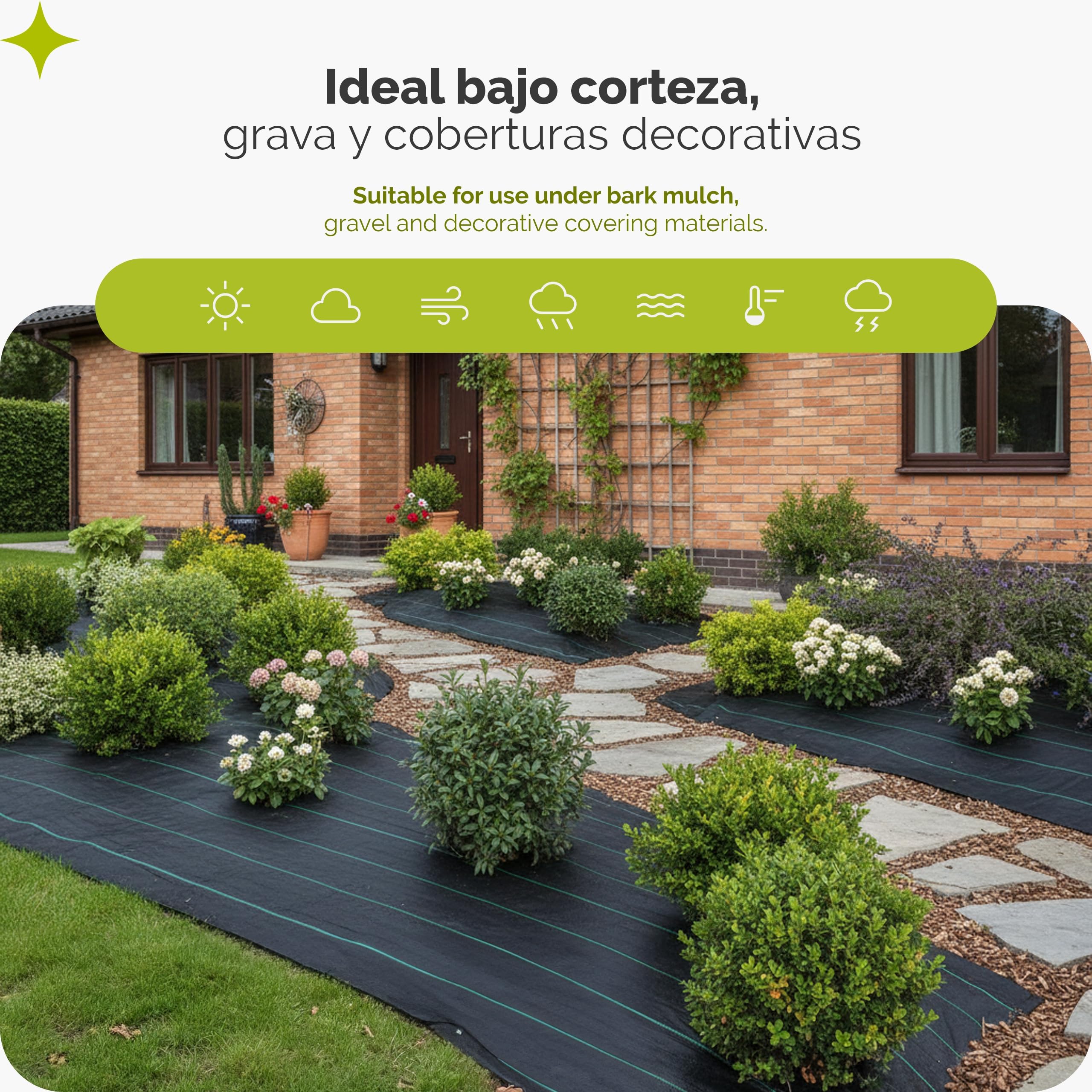 Garronda Malla Antihierbas de Tejido PP 90 g/m² 2 x 50 m 100 m² GD-0193