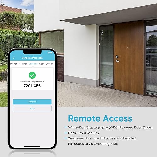 Miniatura 3 de Sifely Cerradura inteligente, cerradura de puerta de entrada sin llave, cerrojo inteligente, cerradura de puerta inteligente, cerradura de cerrojo