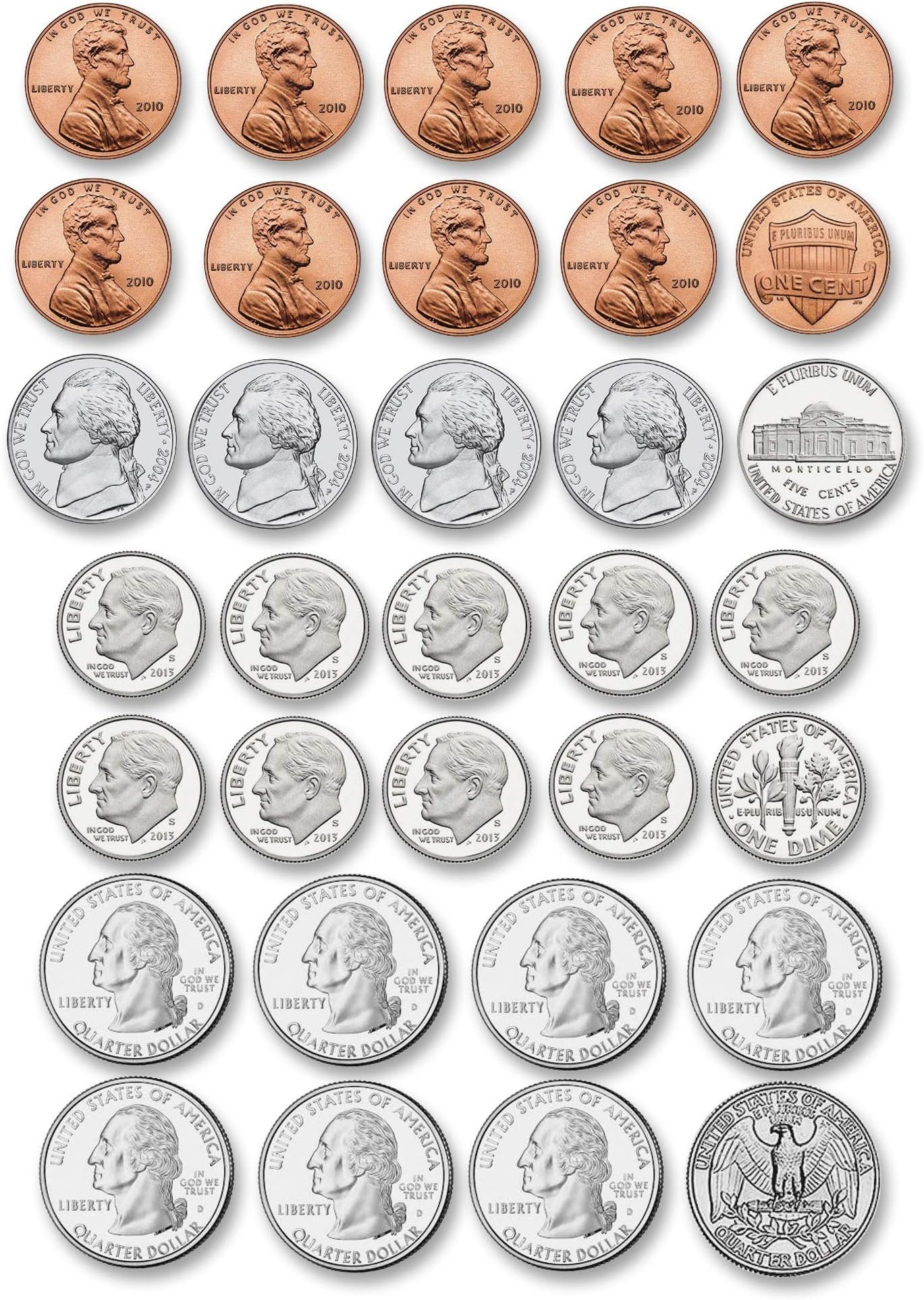 ASHLEY PRODUCTIONS Math Die-Cut Magnets, U.S. Coins