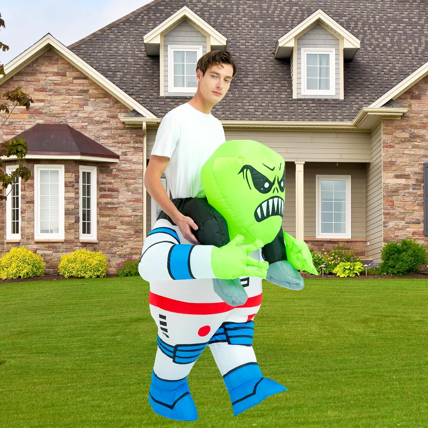 One Casa Inflatable Costume Adult,Blow Up Party Costume,Riding Alien Costume,Halloween Costumes for Women Men - Image 3