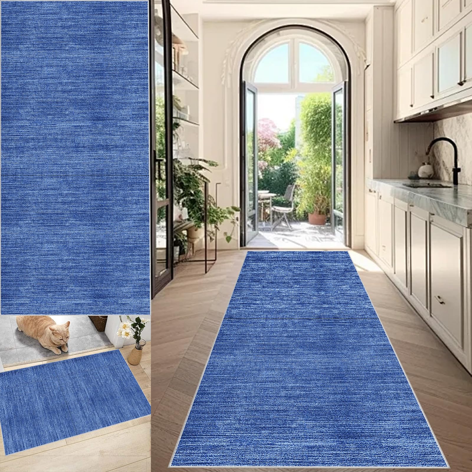Long Carpet Runners for Hallway Non Slip 40 x 100 cm Rugs Runner for Hallways Floor Mat for Entryway Bedroom Kitchen, Extra Long Hallway Hall Runner Narrow Rugs Washable Carpet Runner for Kitchen