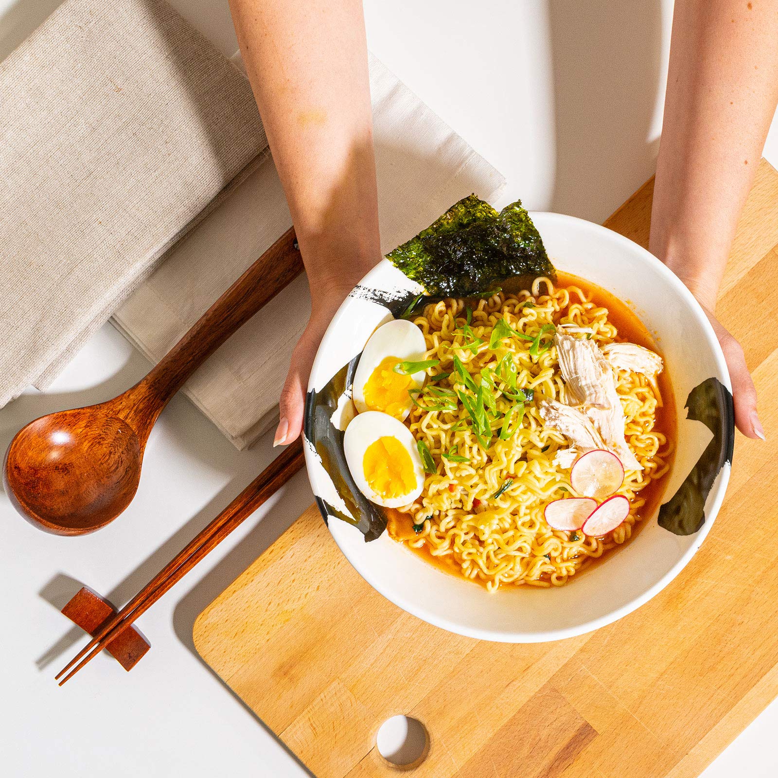 Set Ciotole Ramen BICETTO Da 1275 Ml - Ceramica Per Microonde E Lavastoviglie, 20.3 Cm - Foto 13