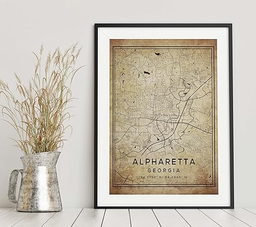 Miniatura 6 de Mapa de Alpharetta, Georgia, Vintage Western (16x20)