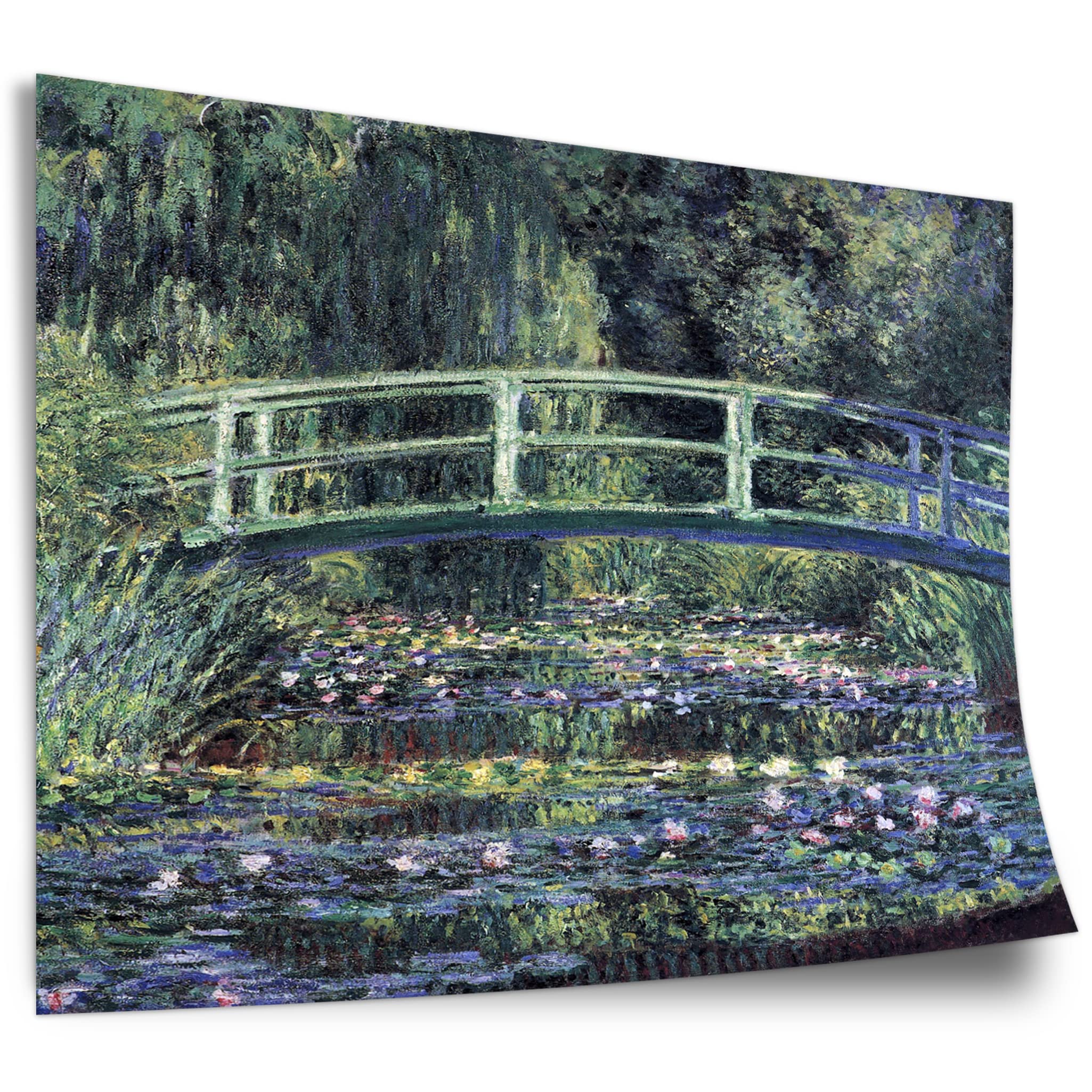 Printistico Claude Monet Poster: Water Lilies And Japanese Bridge, Unframed Art Print, Mural - A4, A3, A2, A1, A0, Xxl - Living Room, Bedroom, Kitchen, Decoration