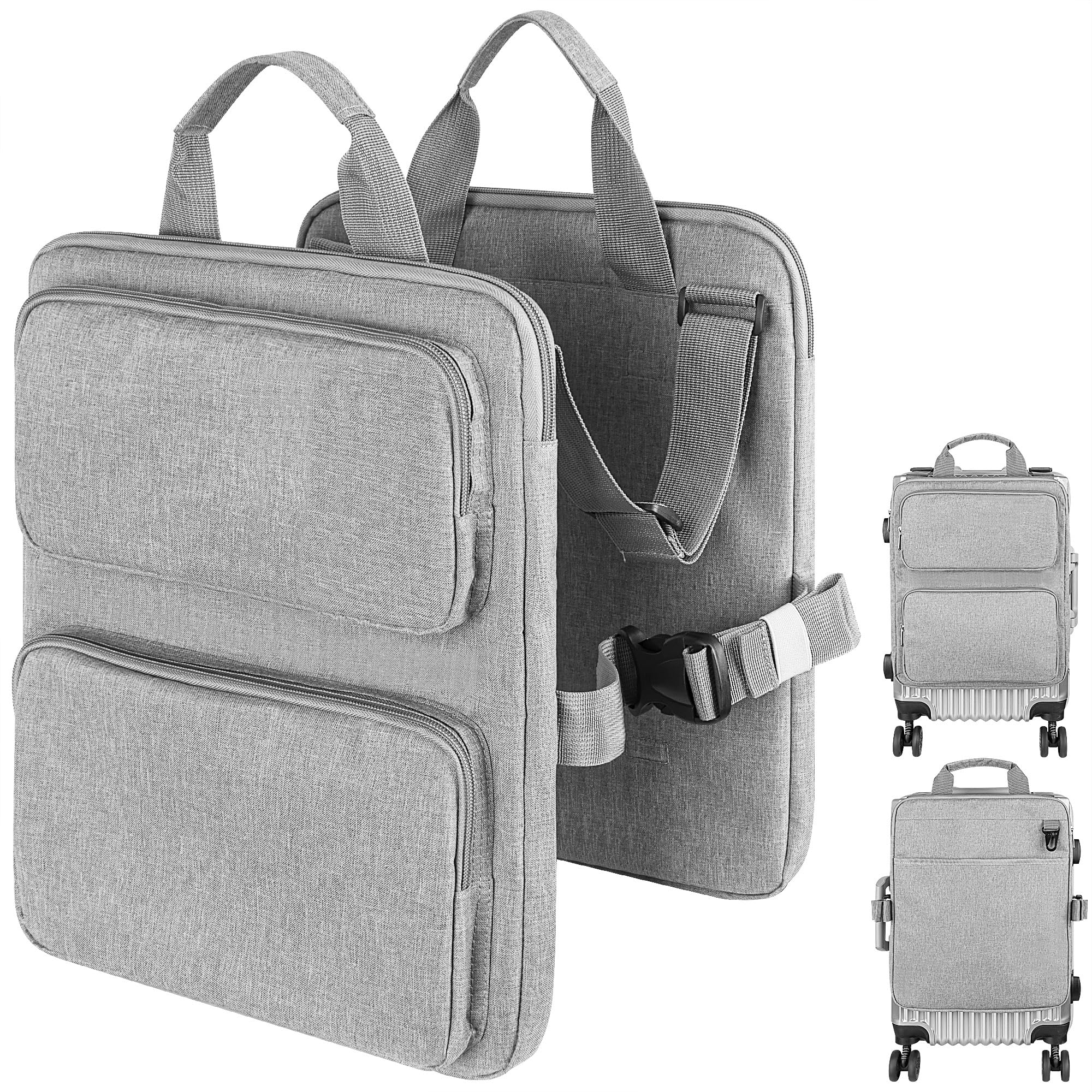 HannaFiresHannaFires Luggage Harness - Luggage Hanging Bag, Hands-Free Multi Adjustable Bag Strap Hook, Add Bag Luggage, Length Adjustable to Fit Travel Luggage Size (Gray)