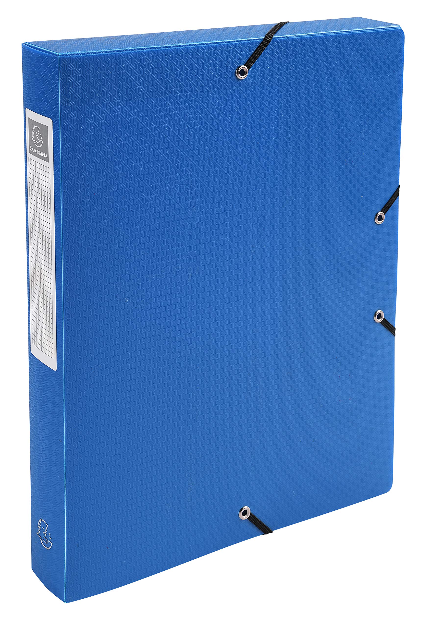 Exacompta - Ref. 59782E - 8 filing boxes with Opak rubber bands - in polypropylene - spine 4 cm - dimensions 25 x 33 cm - for A4 format - light blue color - delivered assembled