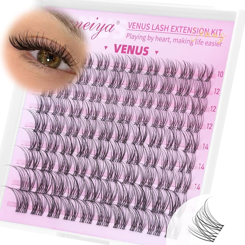 Cílios em tufos Geeneiya VENUS, 10–16 mm, faixa transparente, efeito natural