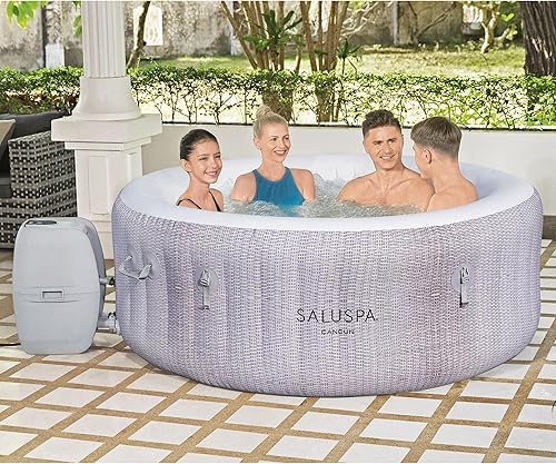 Miniatura 20 de Bestway SaluSpa Fiji Signature AirJet - Bañera de hidromasaje inflable para 2-4 personas, 71 x 26 pulgadas, spa portátil redondo con 120 chorros