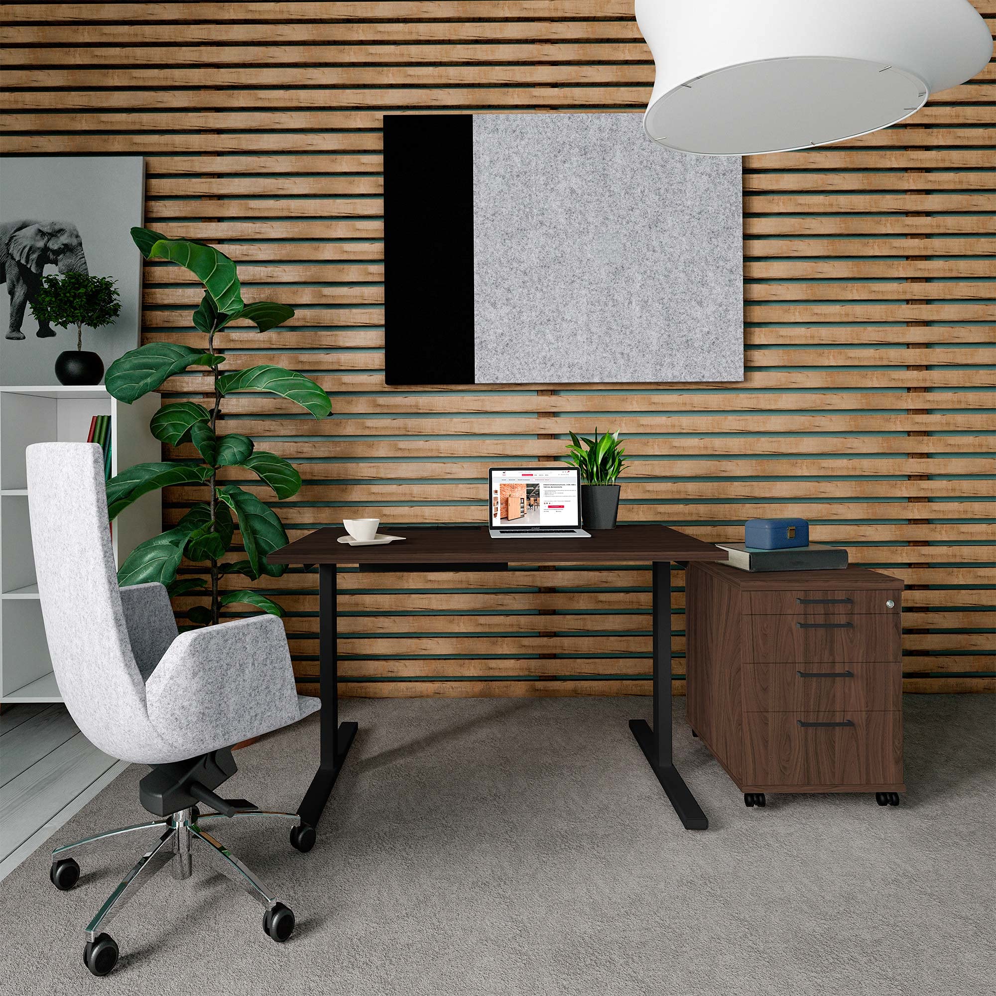 Optima Cassettiera In Legno D'Acero Con Rotelle – 3 Cassetti – Per Ufficio O Studio – Dimensioni 43x60x72-74 Cm – Già Montata - 3