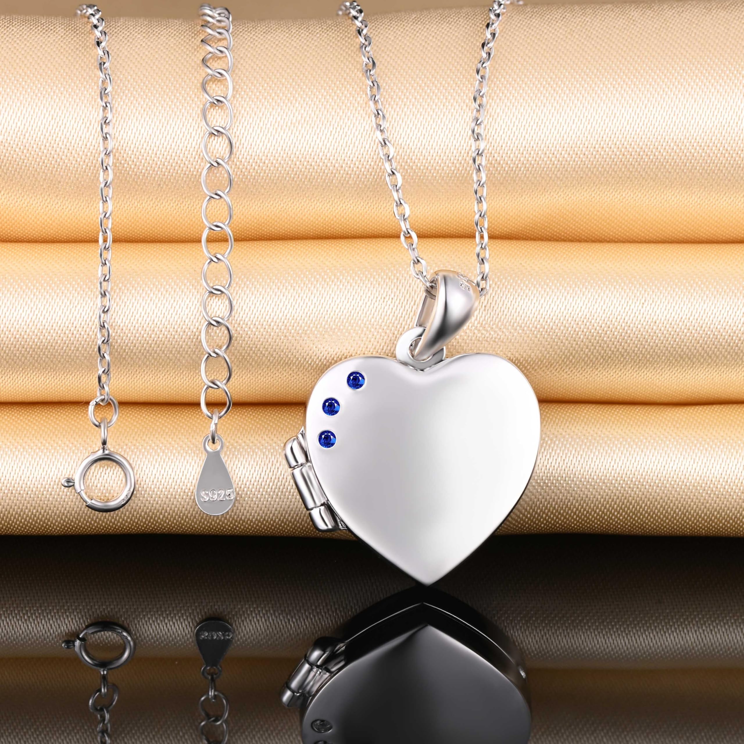 Collane ciondolo cuore con foto in argento 925 da donna ragazze Collana Medaglioni con zirconi Ciondoli apribili creativa gioielli di moda