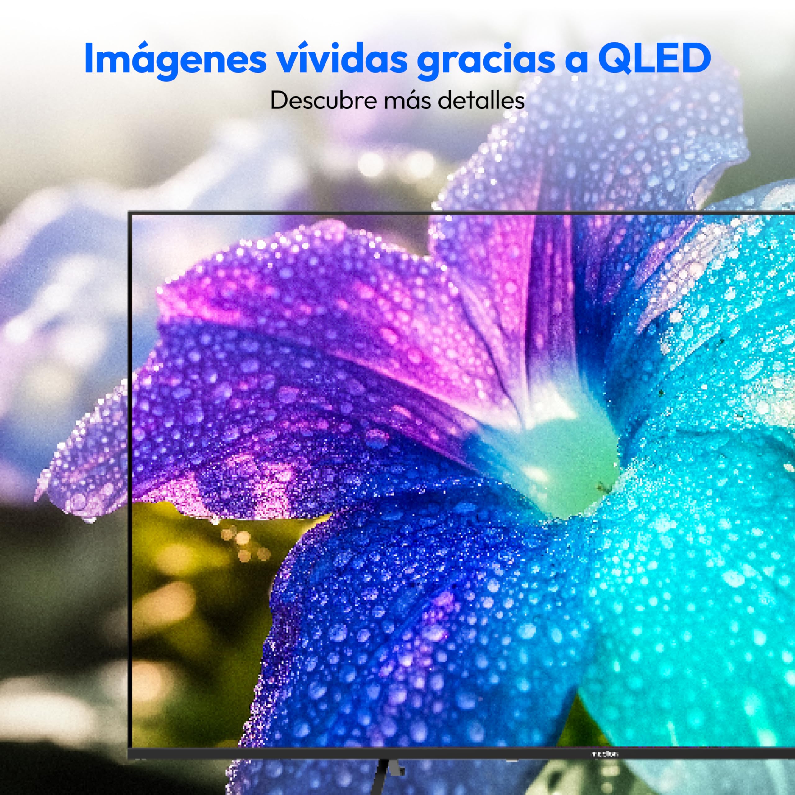 MEDION 125.7 cm 50" Televisor QLED Ultra HD Smart TV Dolby Vision HDR Dolby Atmos Vida Store Prime Video Disney+ DAZN HbbTV PVR Bluetooth HD+, MD850602