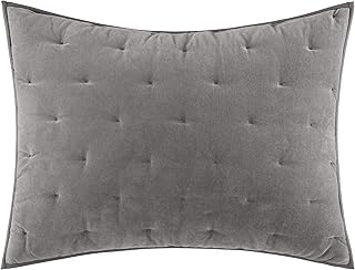 Vera Wang | Velvet Collection | Ultra Soft and Cozy, Breathable and Lightweight Pillow Sham, Elegant and Modern Style for Bedroom DÃ©cor, King, Grey