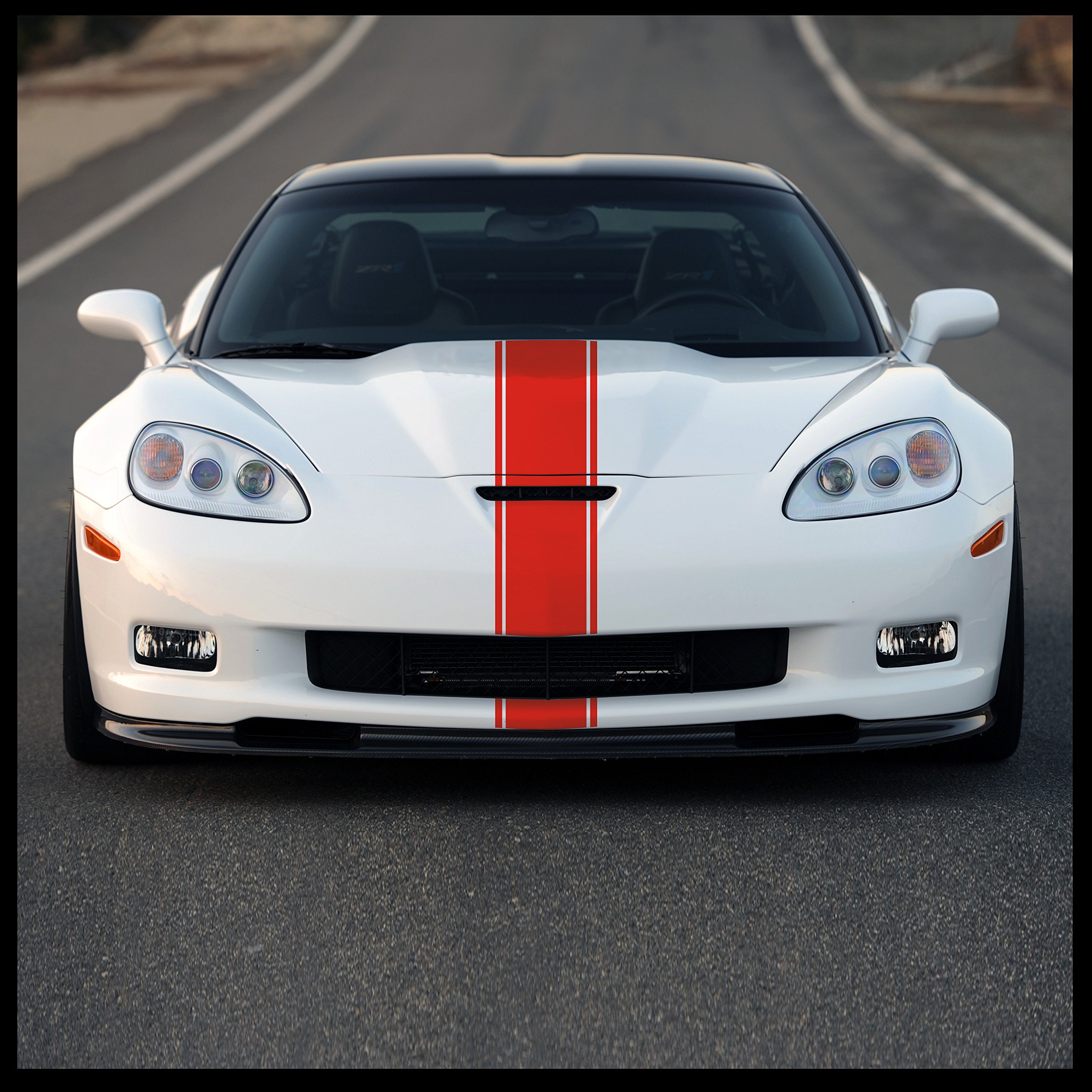 Sticker Connection | Racing Stripes | Hood Rally Vinyl Race Stripes | (7"x72", Red)