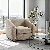 VANOMi 31" Camel Accent Chair - Plush Sherpa Reading Chair for Living Room, Bedroom, Small Spaces, Modern Comfort