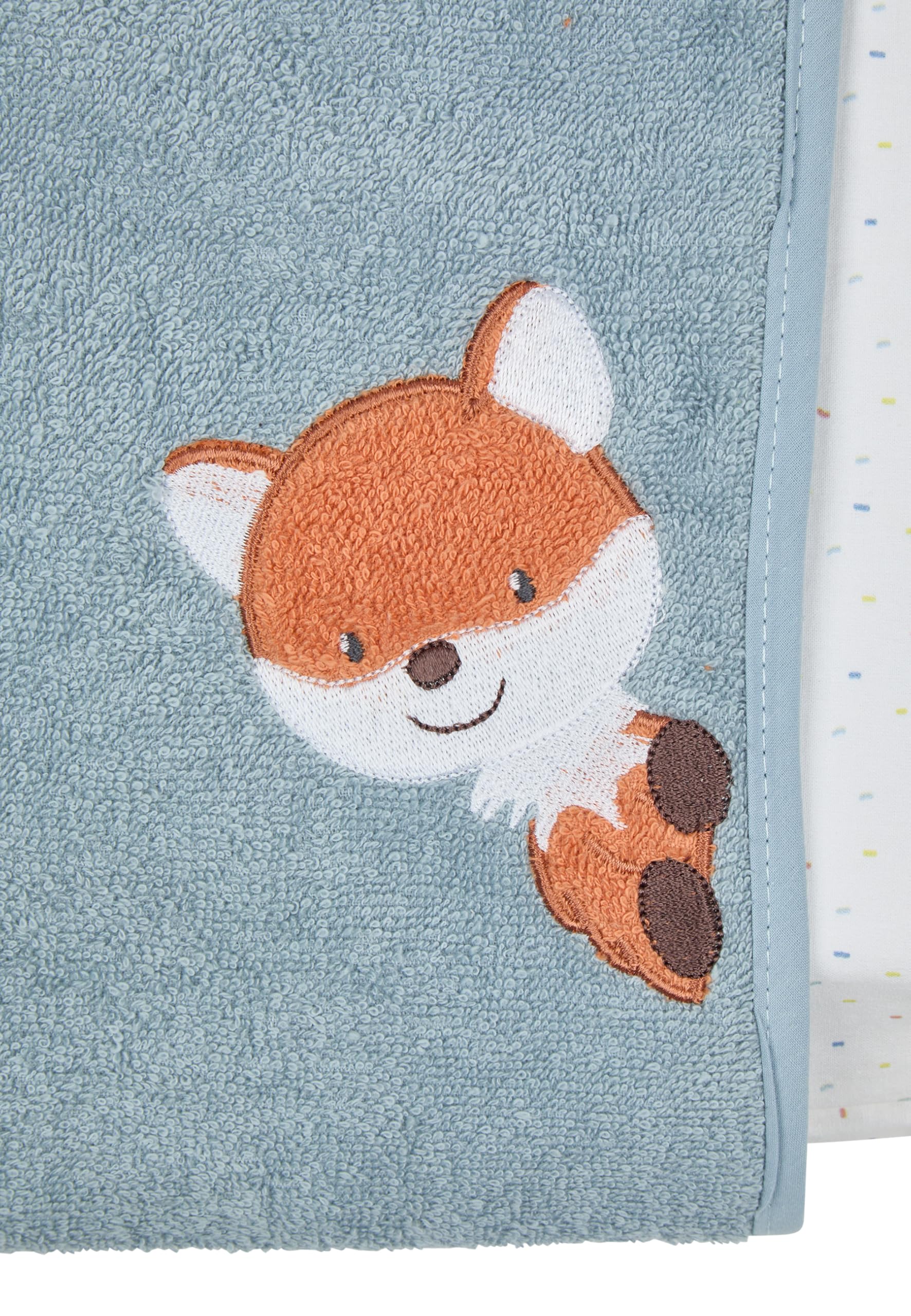 Sterntaler Wickelauflagenbezug Fuchs Filou 80x90cm - saugfähige Baumwolle mit abtrennbarem, wasserundurchlässigem Frottee-Mittelteil - niedliche Applikation - Baby Zubehör für Wickeltisch, graublau