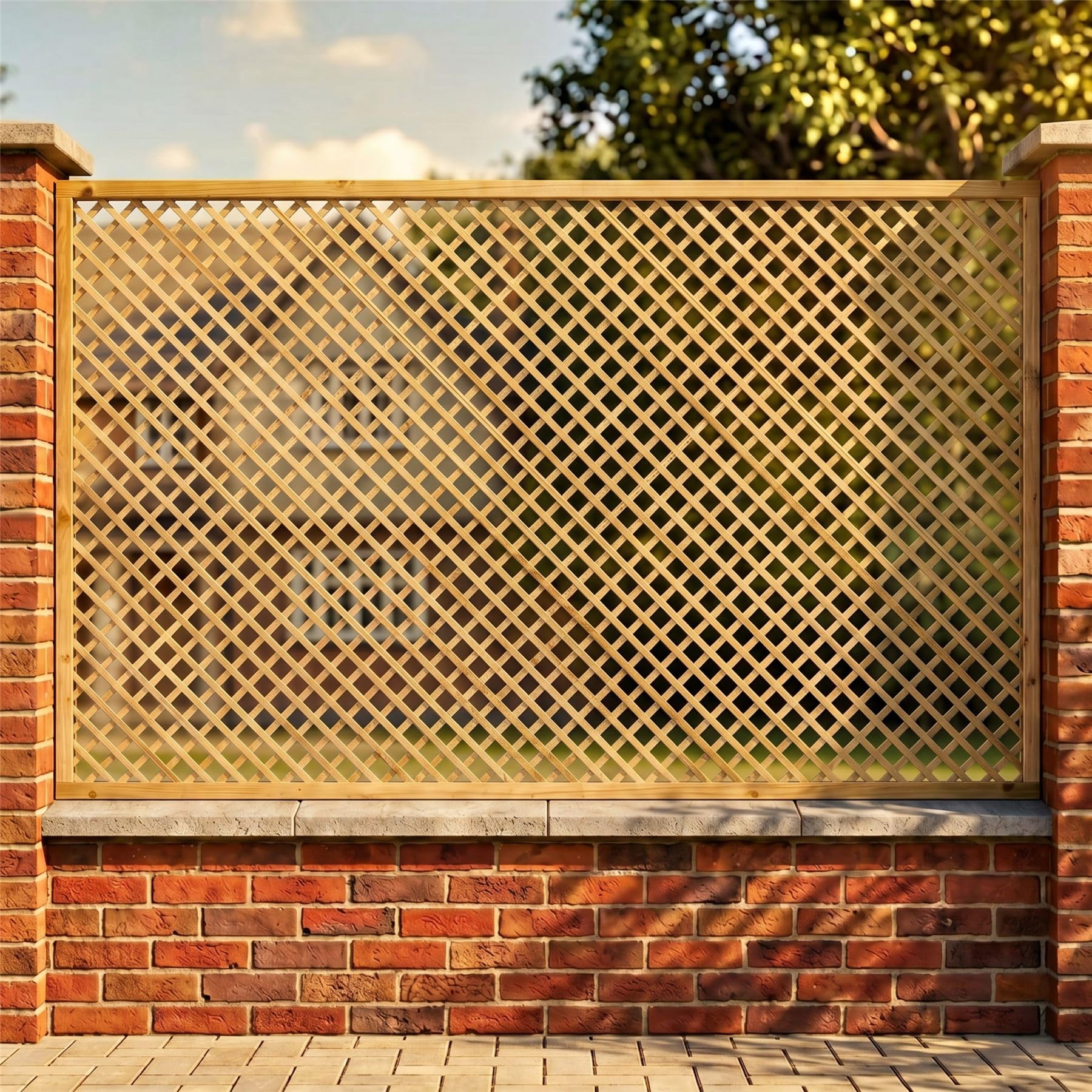 Premier Garden Supplies Pressure Treated (Tanalised) Diamond Privacy Elite Alderley, 6Ft X 4Ft Fence Panel Trellis Topper Wooden Lattice | Decorative Fencing Topper For Outdoor Garden Wall, Pergola, & Arch (Wide: 182.8Cm X High: 120Cm)