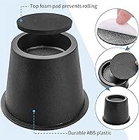 Vista 3 de BTSD-home Elevadores de cama redondos de 4 pulgadas, elevadores de muebles resistentes para marcos de cama Queen y King, sofá y mesa, elevadores