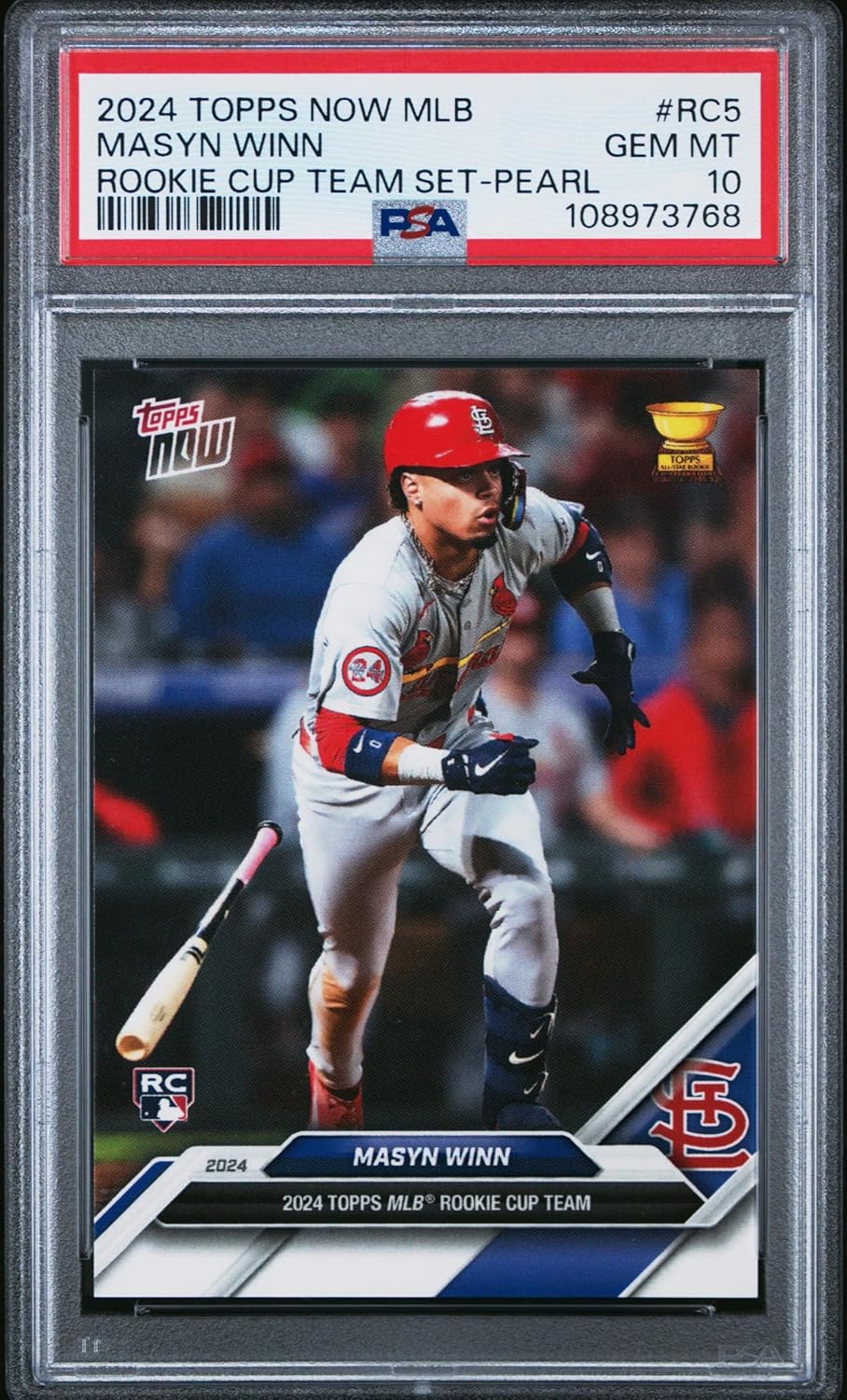 Graded 2024 Topps Now Masyn Winn #PEARL Rookie Cup Team Set Rookie RC Baseball Card PSA 10 Gem Mint