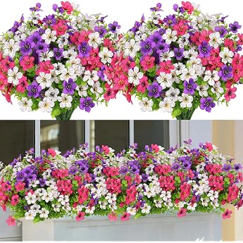 LOMOHOO 9 Bundles Artificial Flowers Like Real Spring Flowers Artificial