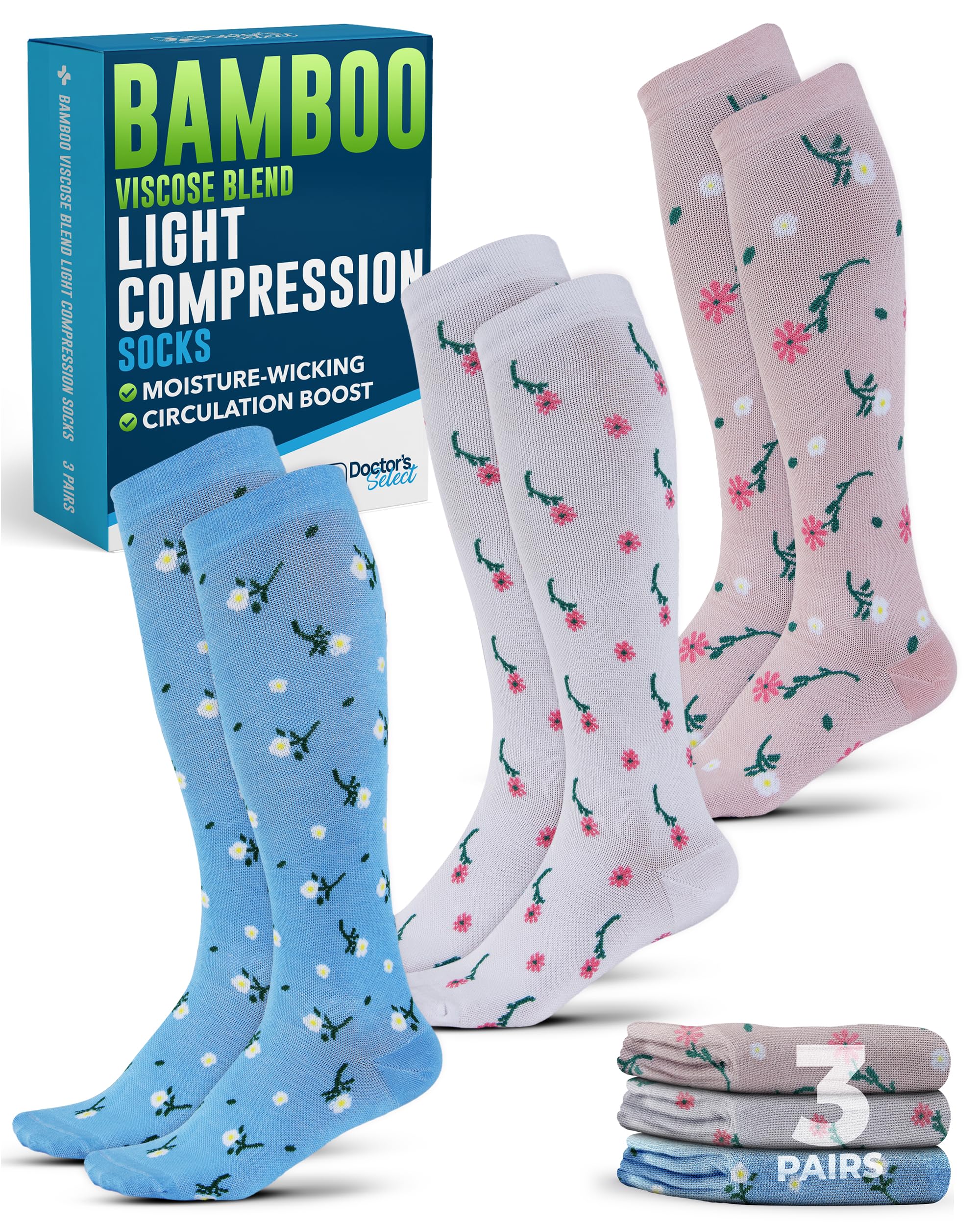 Doctor's Select Bamboo Viscose Light Compression Socks