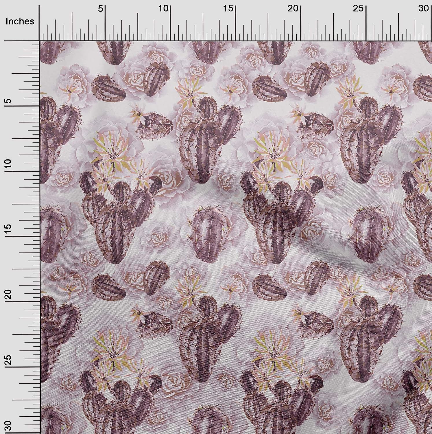 oneOone Cotton Flex Purple Fabric Cactus Sewing Fabric by The Yard Printed DIY Clothing Sewing Supplies 40 Inch Wide-39