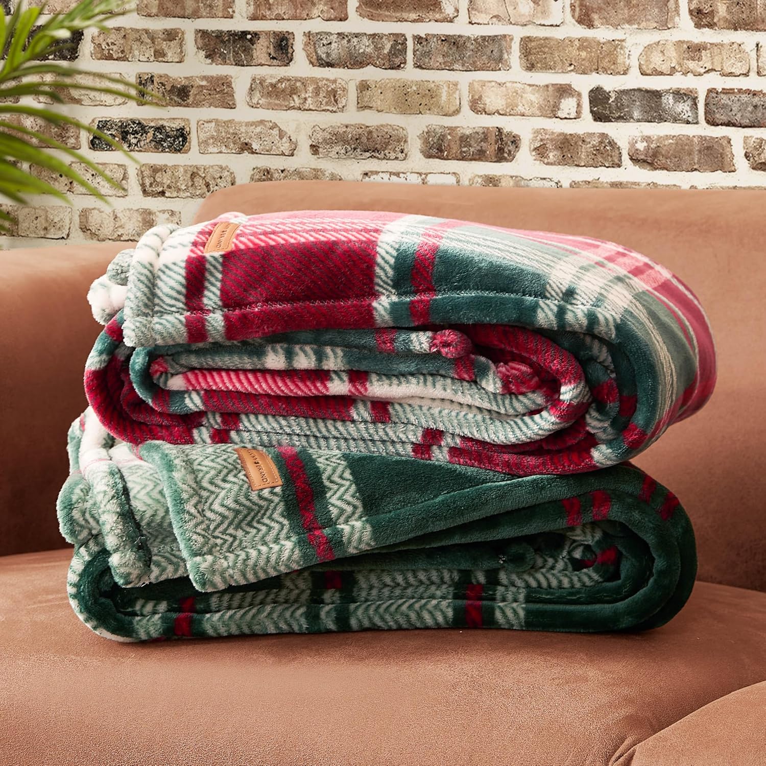 Lucky Brand Plush Winter Red Plaid 50"x70" Soft Throw Blanket - Luxurious Microfiber Plush Blanket for Ultimate Comfort and Cozy Warmth - Image 6