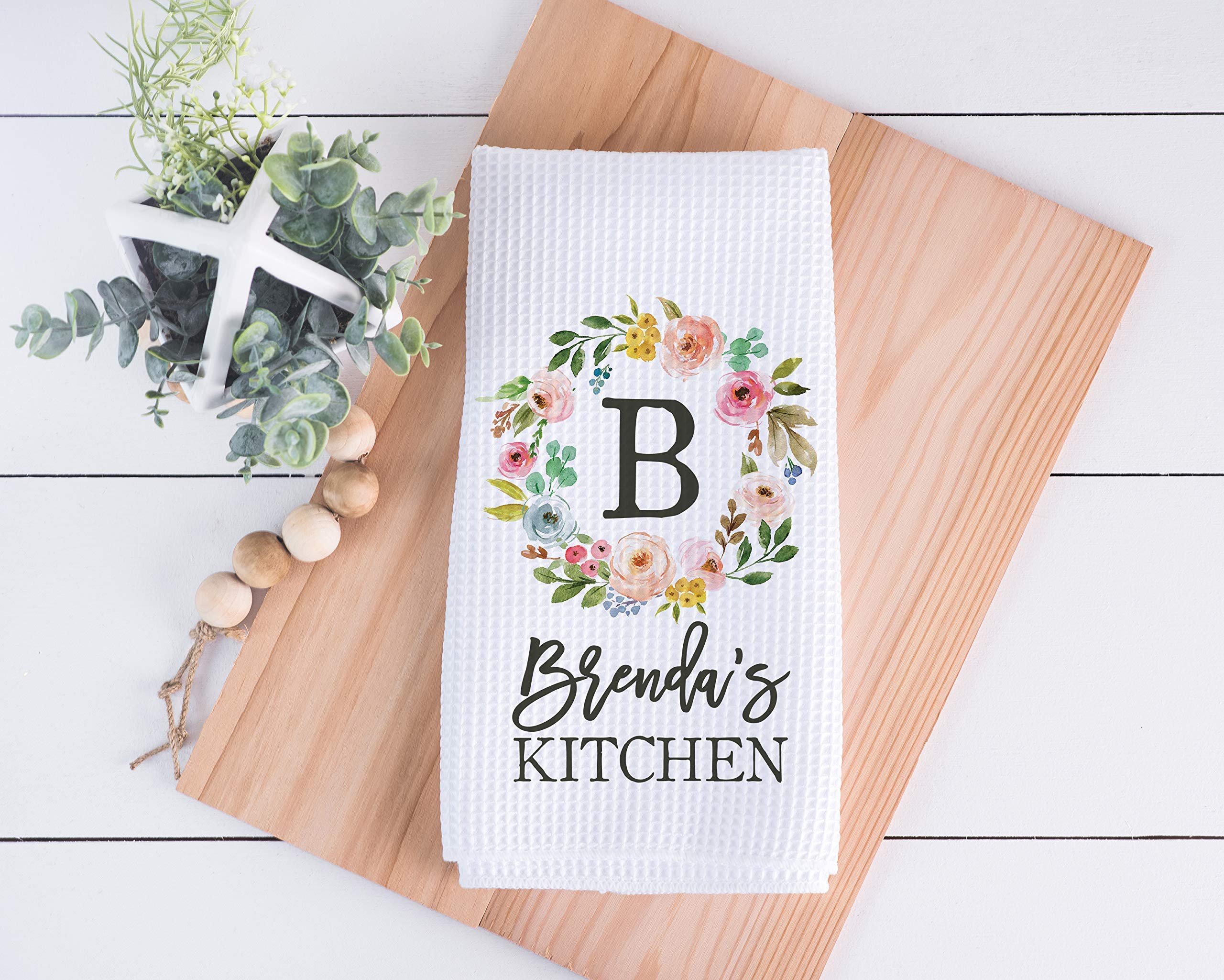 CANARY ROAD Custom Waffle Weave Dish Towel | Personalized Kitchen Towel | Housewarming Gift | Wedding Gift | Personalized Dish Towel | Housewarming Gift | Friend Birthday Gift