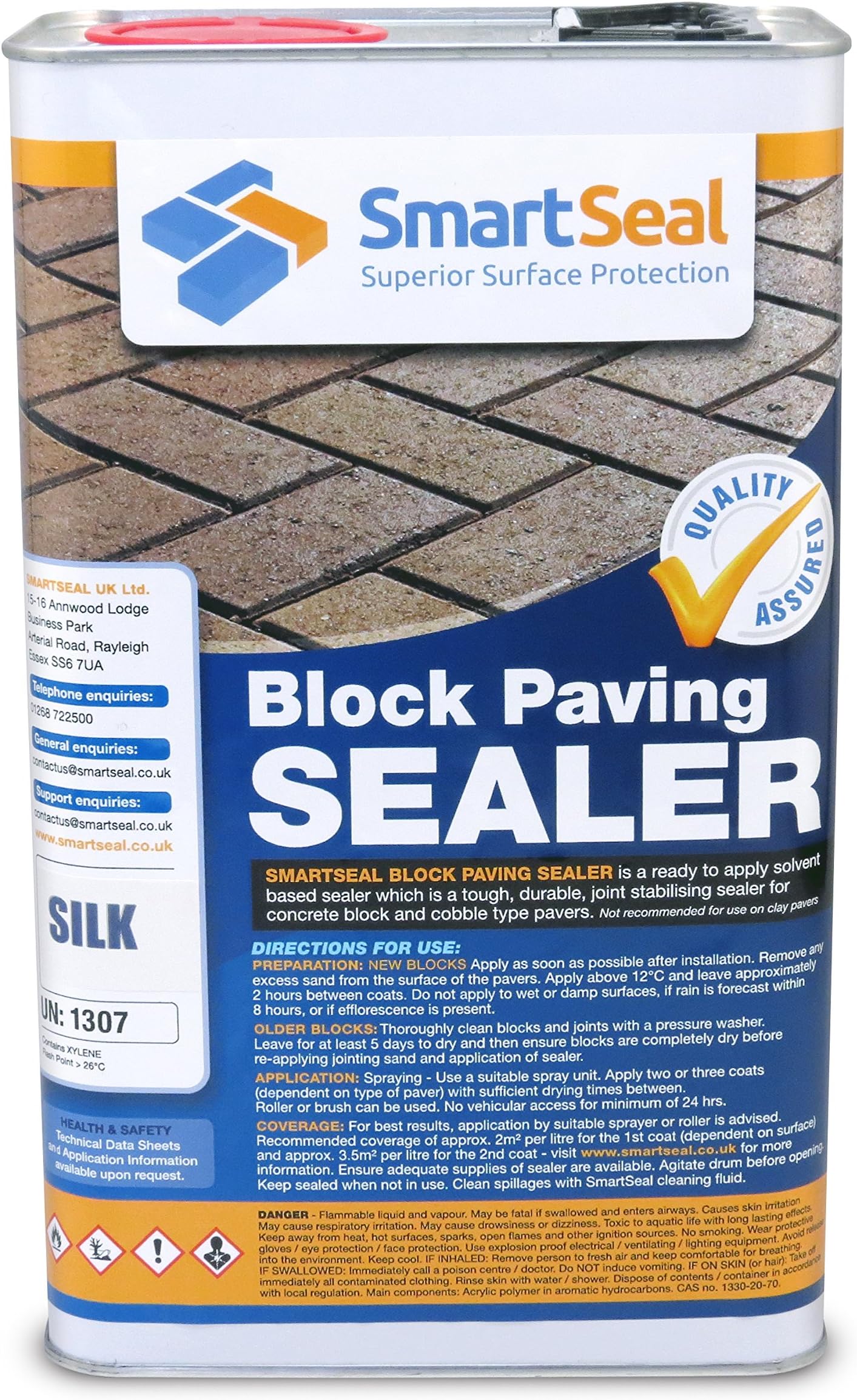 Block Paving Sealer - Silk Finish โ Wet Look Block Paving Sealer, Sand Hardener & Weed Inhibitor. Satin Finish Premium Block Paving Sealant for Block Paved Driveways & Patios (5 Litre)