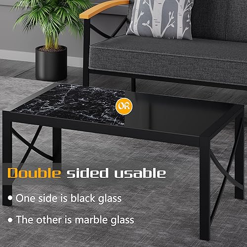 Miniatura 2 de JAMFLY Juego de muebles seccionales de metal para exteriores de 2 piezas, moderno sofá biplaza de metal para exteriores, juego de muebles de