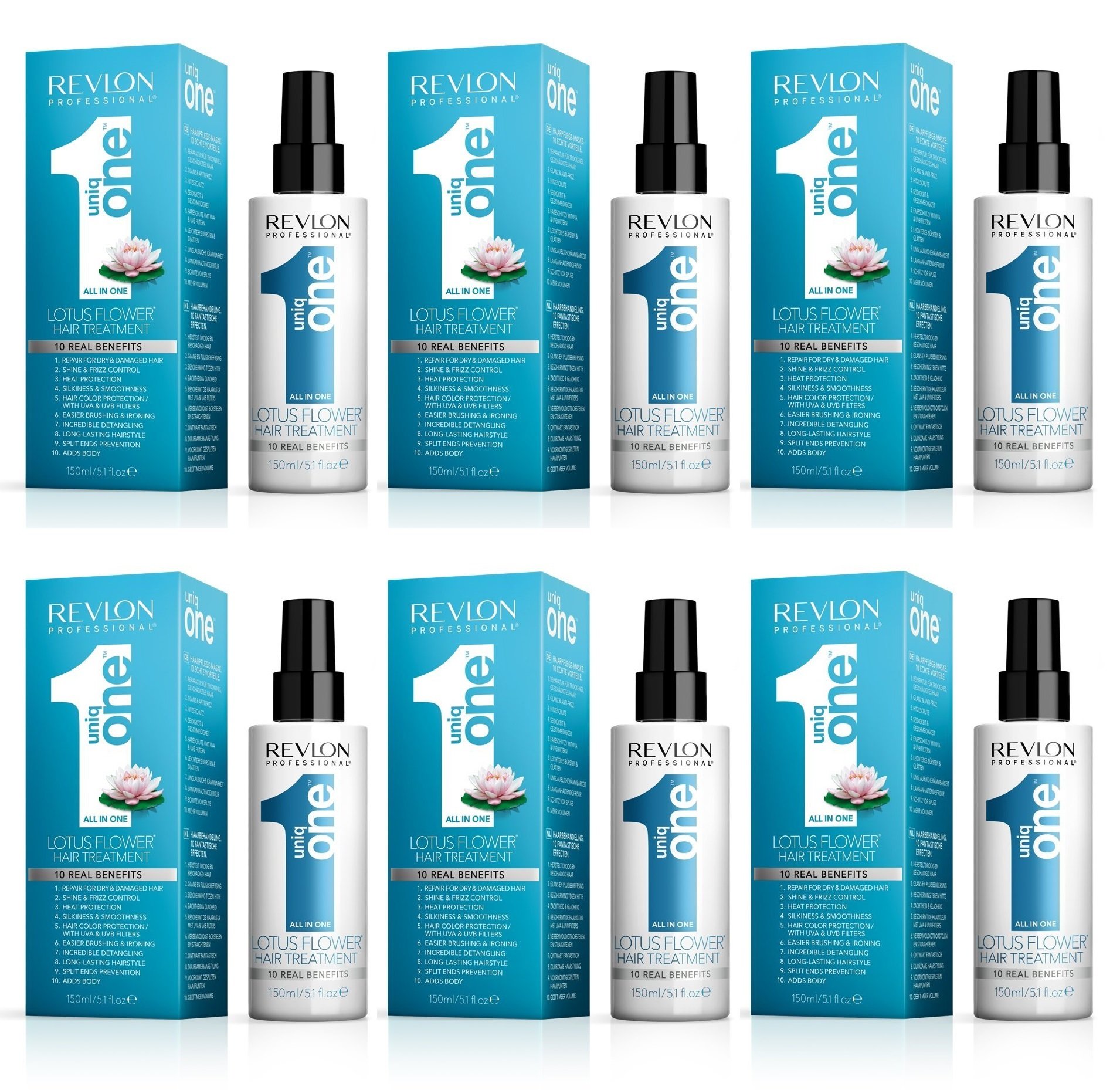 Revlon 6 er Pack Revlon uniq one All in one Lotus Flower Hair Treatment 150 ml
