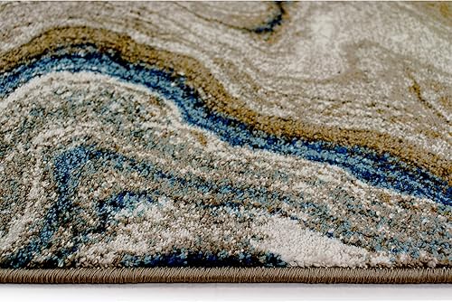 Miniatura 3 de Transocean Liora Manne Ashford Agate - Alfombra de interior azul de 23 pulgadas x 7 pies 6 pulgadas