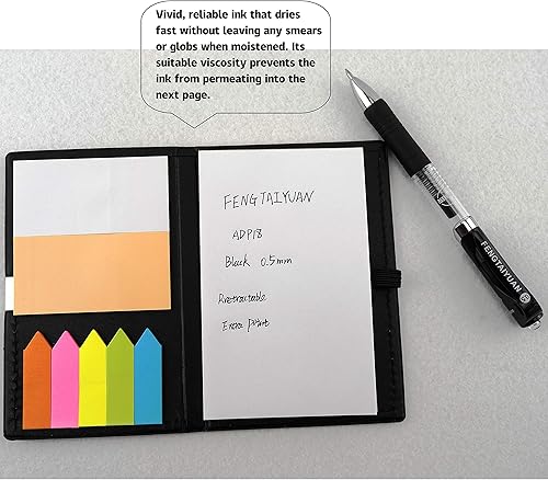 Miniatura 6 de Fengtaiyuan ADP18, bolígrafos de gel retráctiles, 0.020 in, tinta negra, extrafinos, escritura suave, paquete de 18 (ADP18)