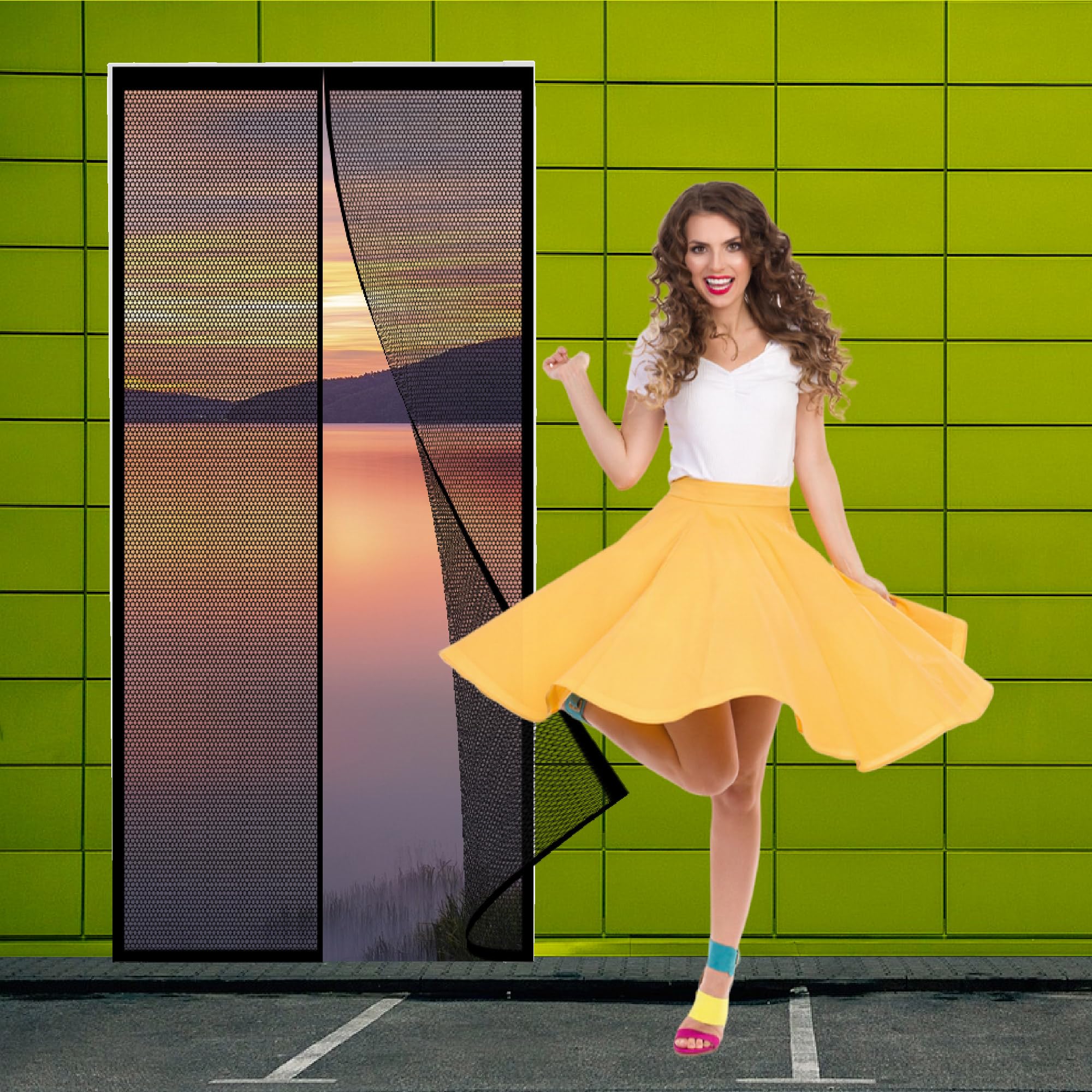 Moustiquaire de porte magnétique 170x300 cm rideau anti mouche noir