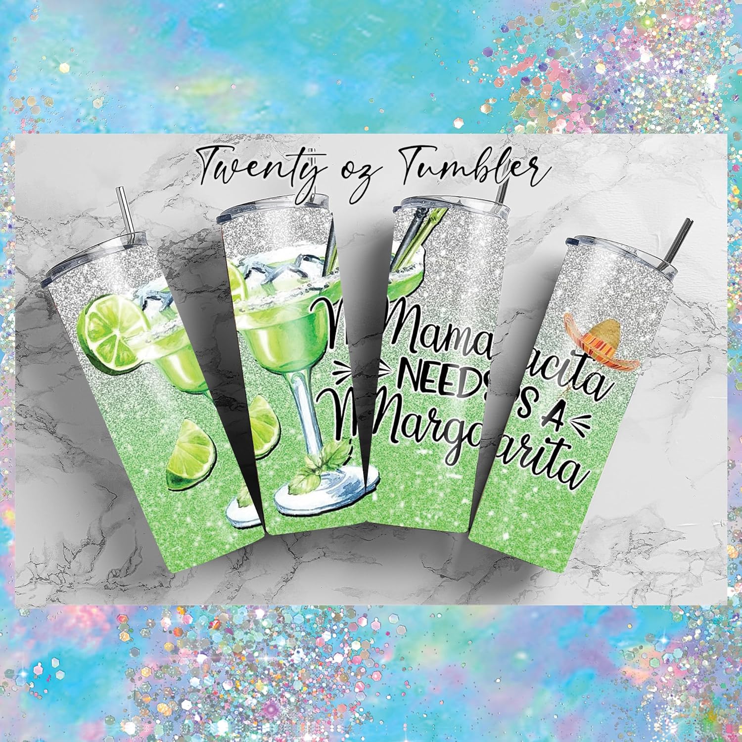 20 oz Insulated Double Wall Stainless Steel Tumbler with Spill Proof Lid and Reusable Straw, Water Bottle Coffee, Mexican Drink Tequila Mamacita Needs A Margarita Cup Mug Tumbler (Mamacita01)