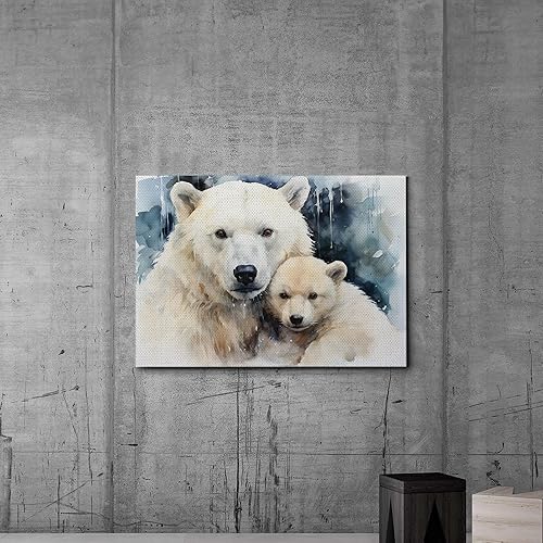 Miniatura 4 de Fox Mother Cub Prints, In The Style Of Stencil,Based, Ivory, Kids Wall Art, Kids Wall Art Display, Mom And Baby Animal Art Print, Wall Art, Wall