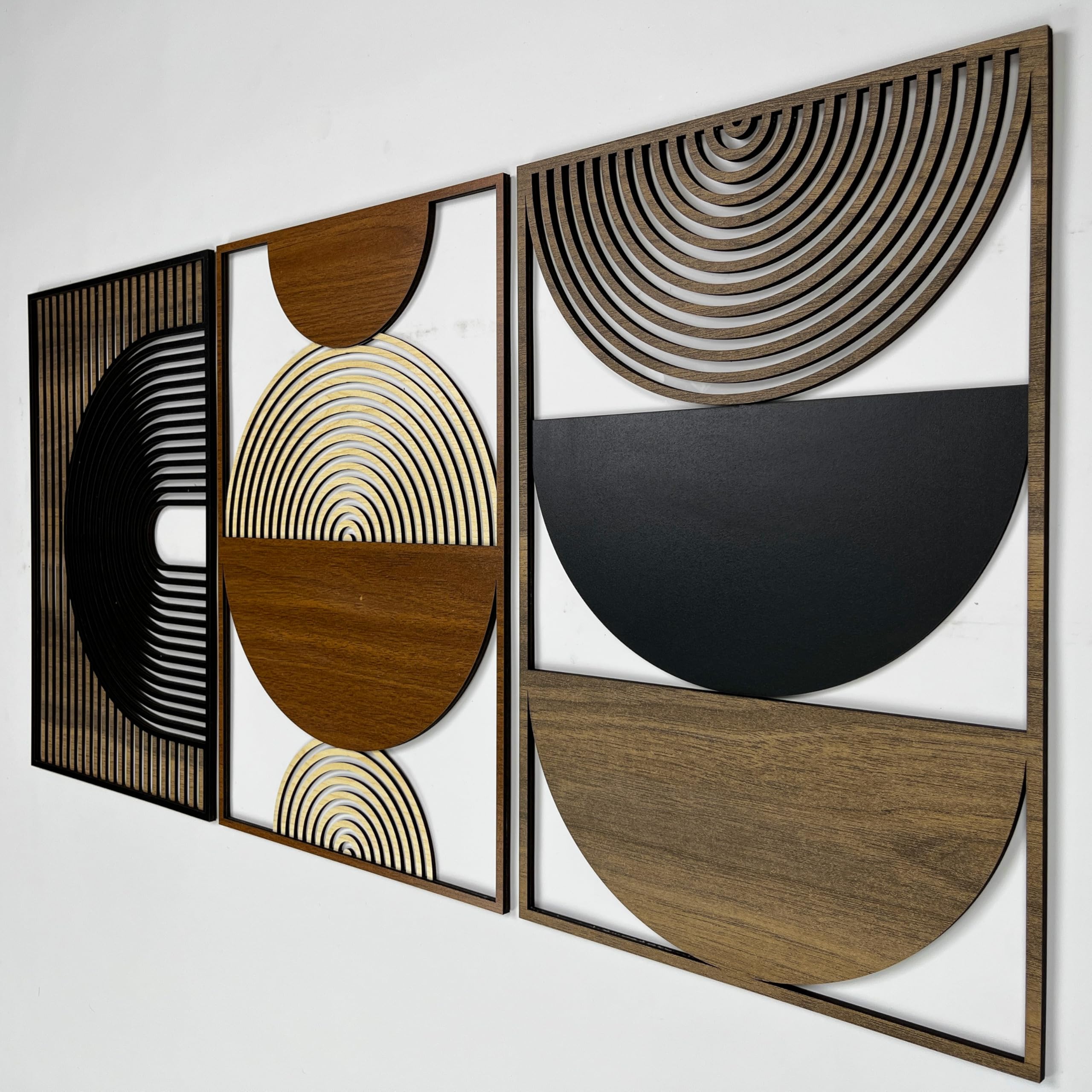 Boho Mid-Century Wood Wall Art, Abstract Wooden Wall Decor for Home/Office, Modern Style Home Decoration, Aesthetic Room Decor Gift