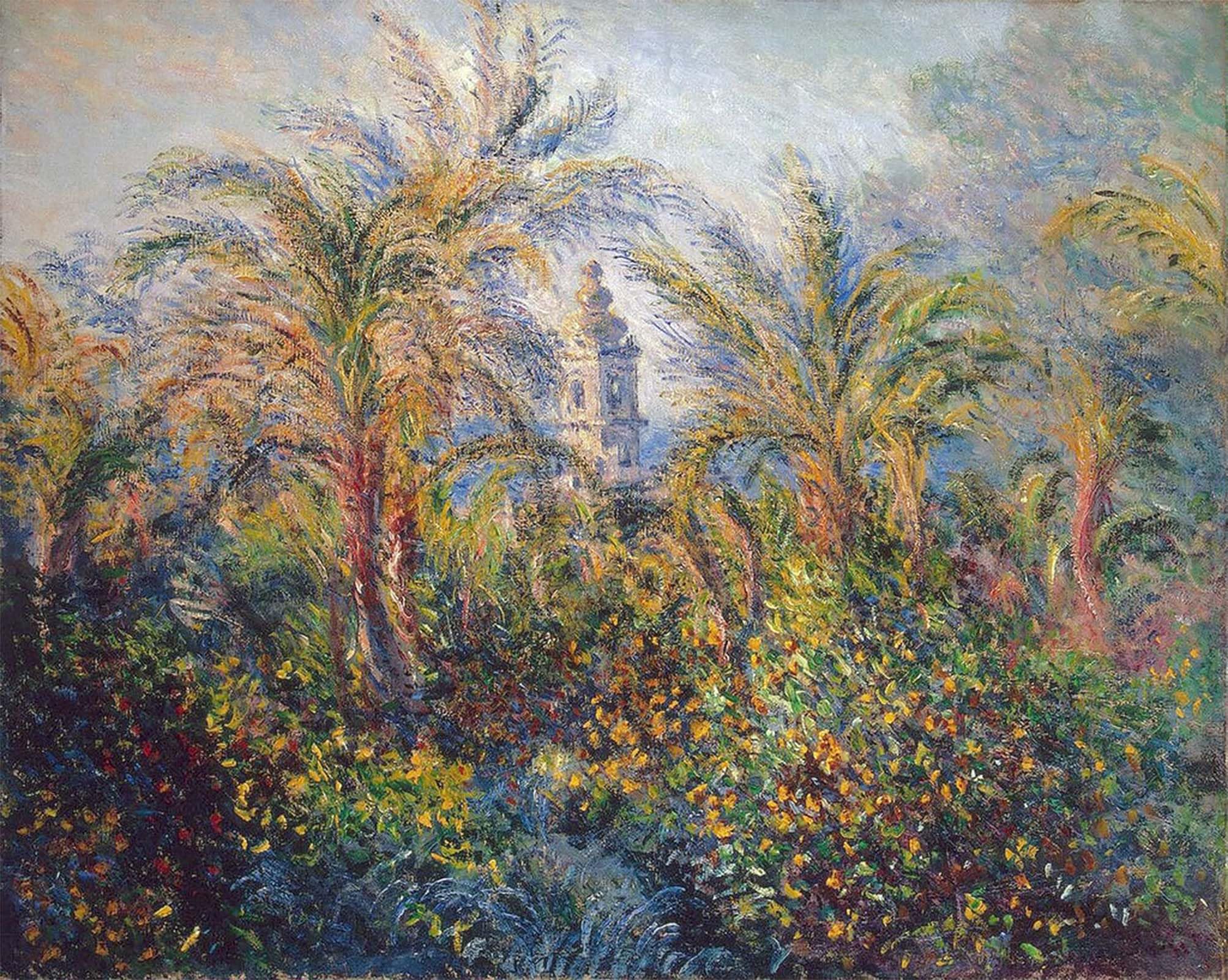 ARTXLXXBN Famous Painting Canvas Artwork Graffiti Print Garden in Bordighera Impression of Morning by Claude Monet Portrait Canvas Image for Home Decor 60x90cm