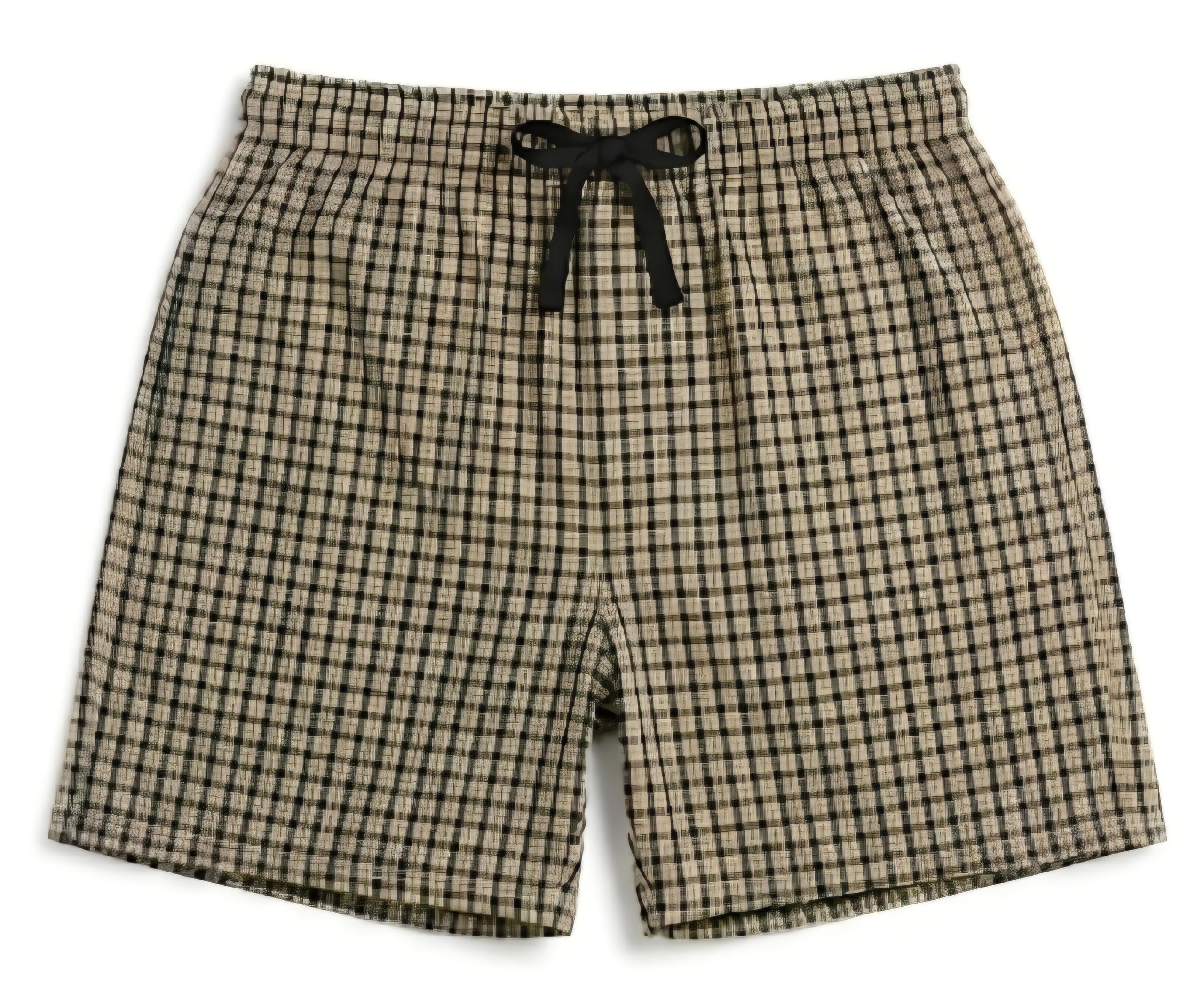 Men's Checkered Boxer Shorts with Elastic Drawstring Waistband-image-6