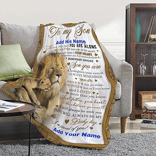 Miniatura 5 de Manta personalizada con texto en inglés To My Son de mamá y papá, 40 x 50 pulgadas, manta de franela ligera, regalo para niños y hombres, súper