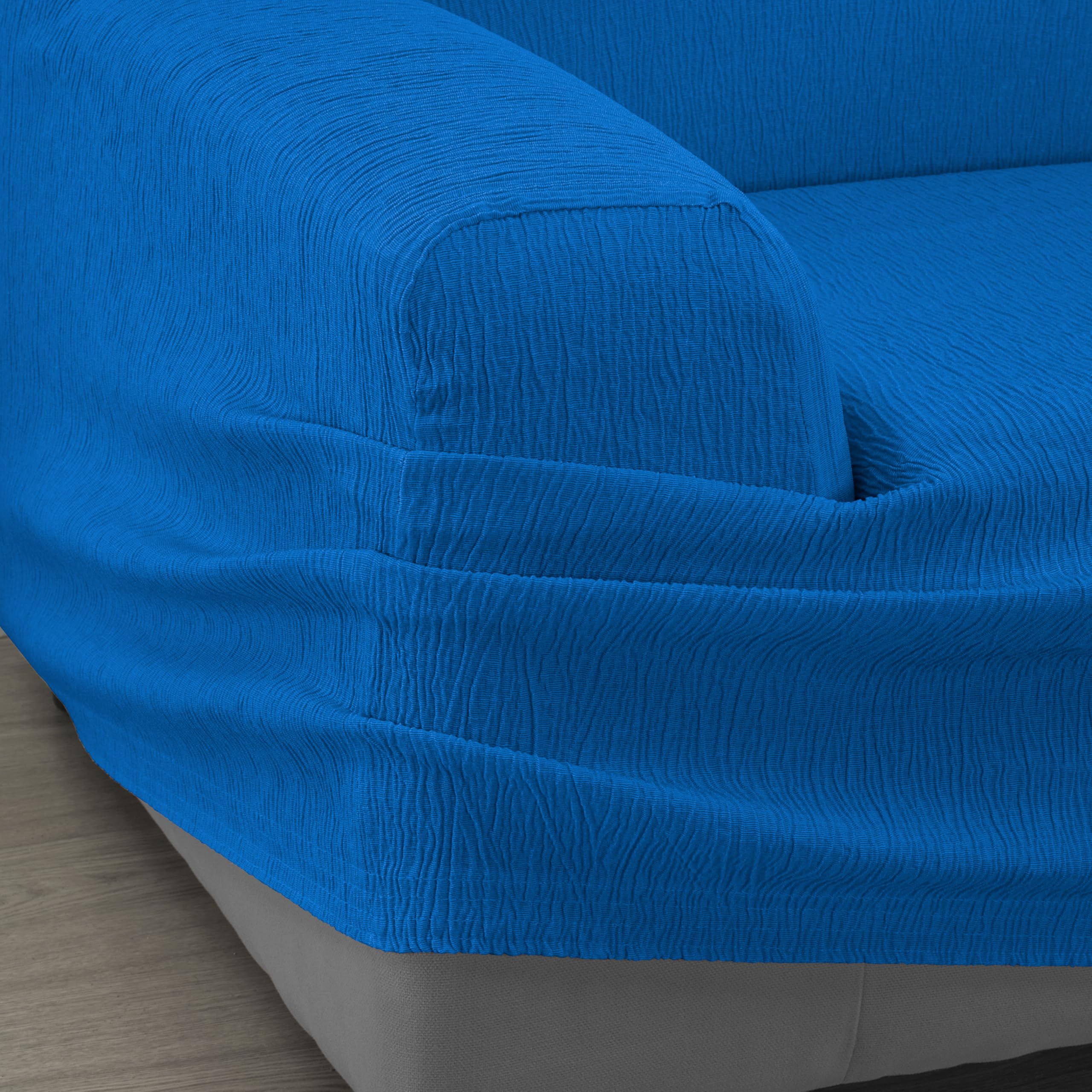 Martina Home Emilia Elastischer Sofabezug für 3-Sitzer, Blau (Electric Blue), Breite 170 bis 220 cm