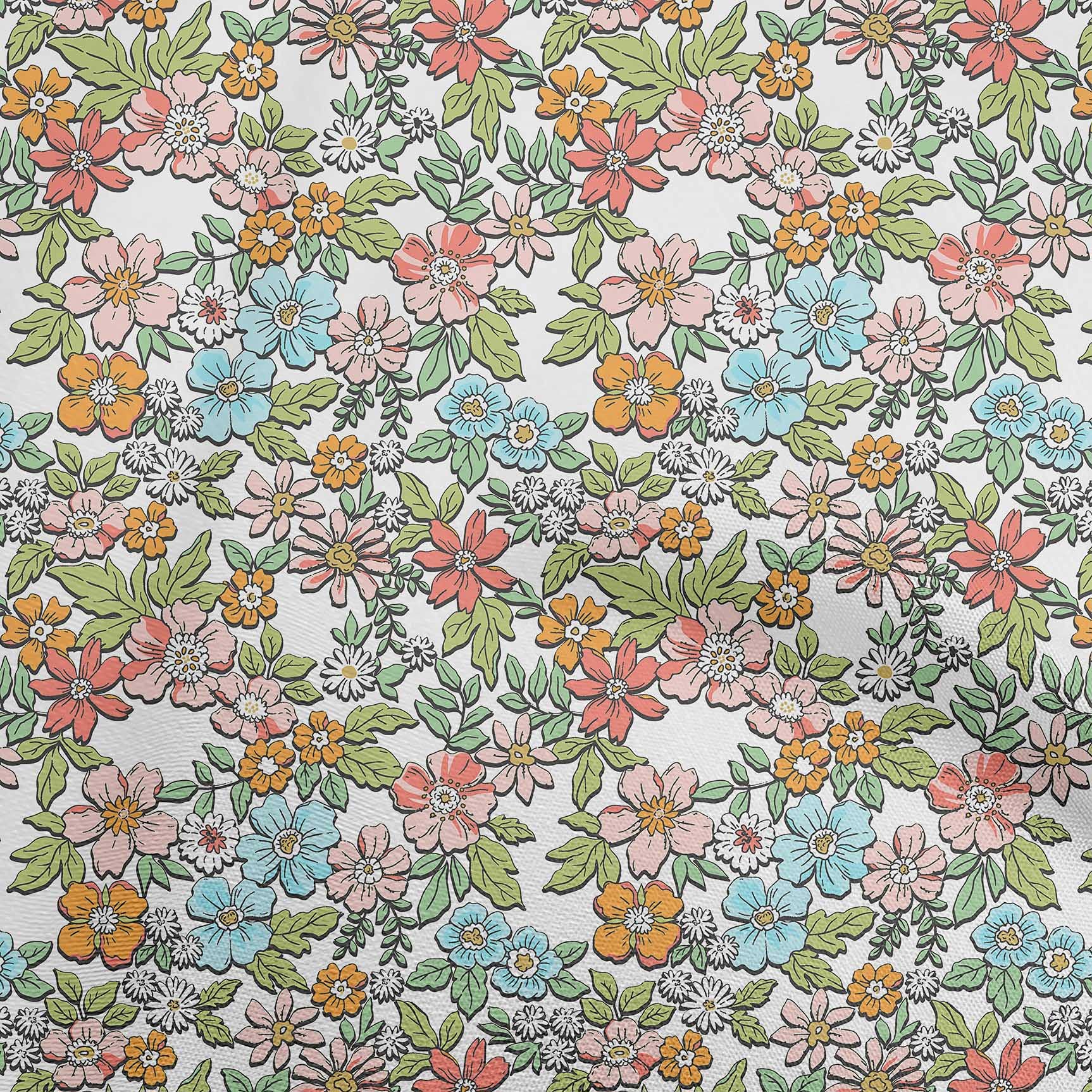 Amazon.com: oneOone Cotton Jersey Baby Blue Fabric Florals
