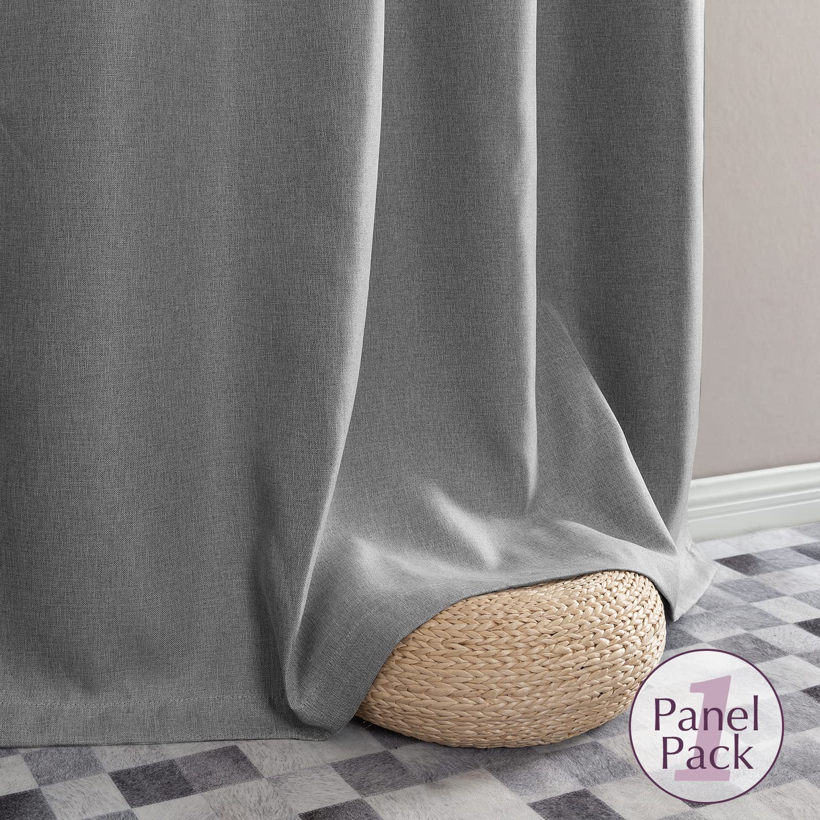 JINCHAN Linen Textured Curtains for Living Room Bedroom Curtains Room ...