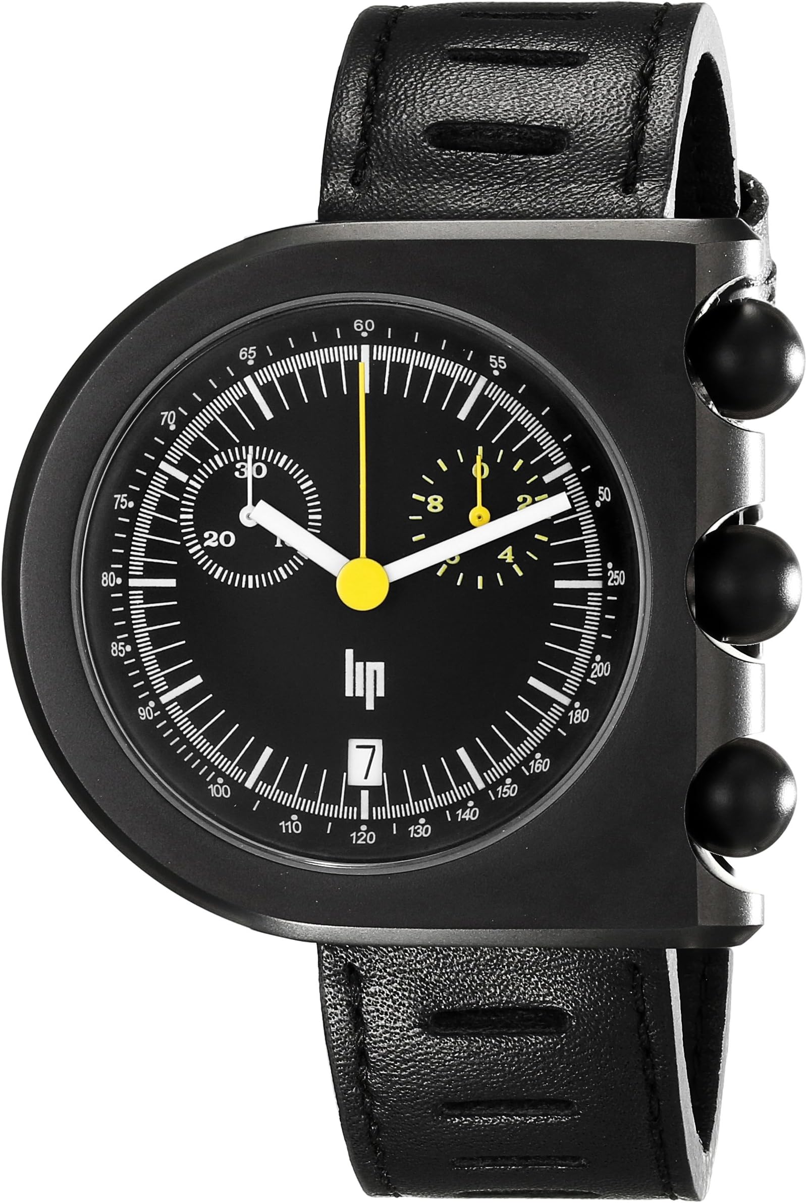 Lip Createur Roger Tallon Men's Chronograph Watch 1892542 with Black Leather Strap