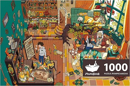 MOMIBOOK Rompecabezas para adultos de 1000 piezas de la casa mágica encantada, imagen de pintura, difícil desafiante, difícil imposible, juguetes