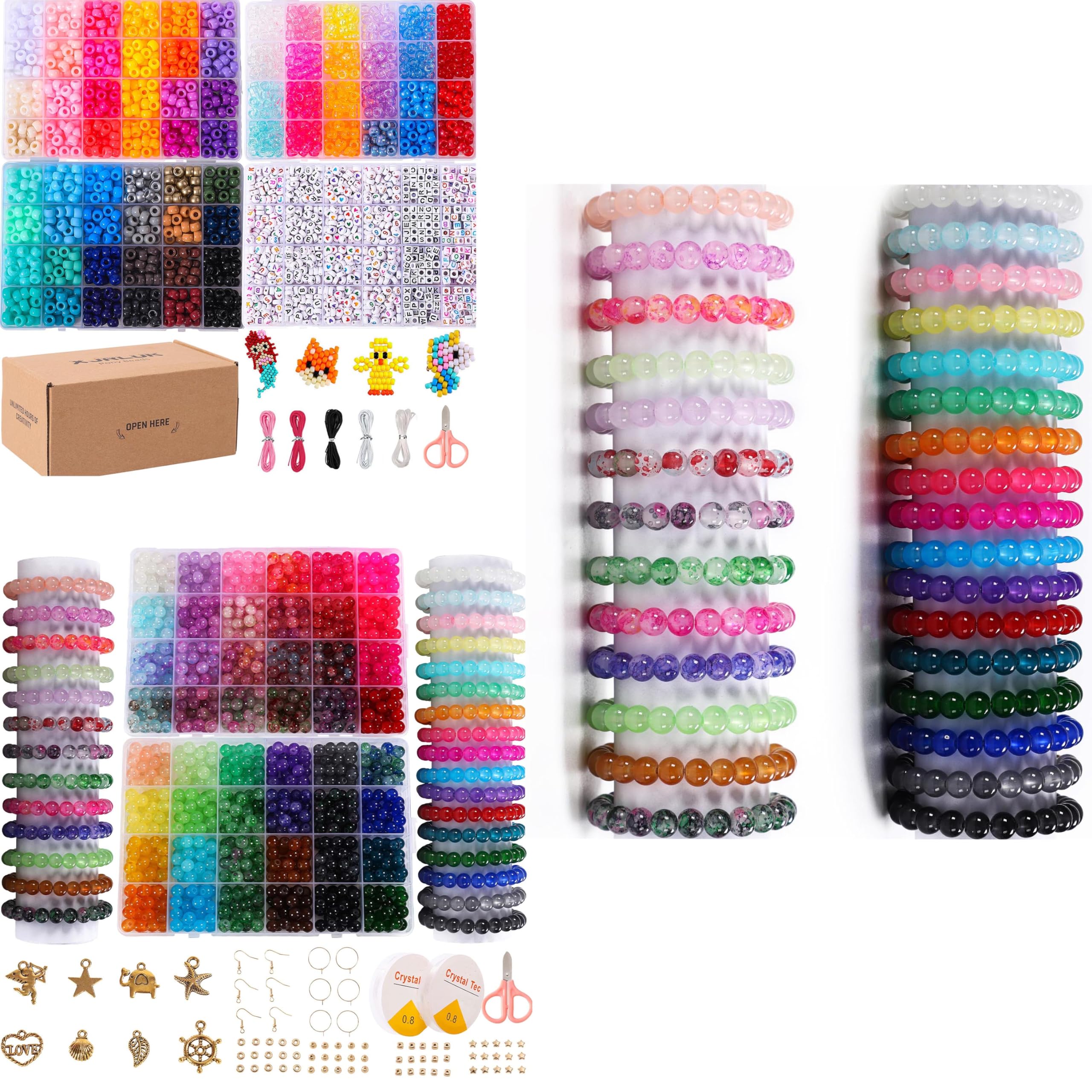 6X9mm Pony Beads 8mm Glass Beads for Bracelet Making kit